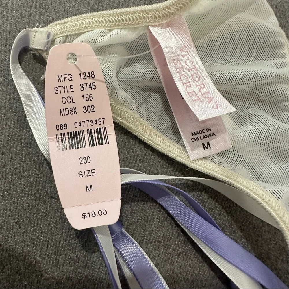 Victoria’s Secret Y2K Floral Lace Thong with Ribbon Ties